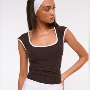 Abercrombie & Fitch YPB Brown everydaySOFT Cap Sleeve Top